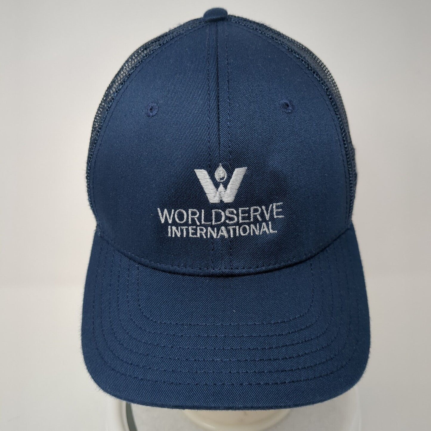 Worldserve International Snapback Trucker Hat Blue OS Adjustable Mesh Linksoul