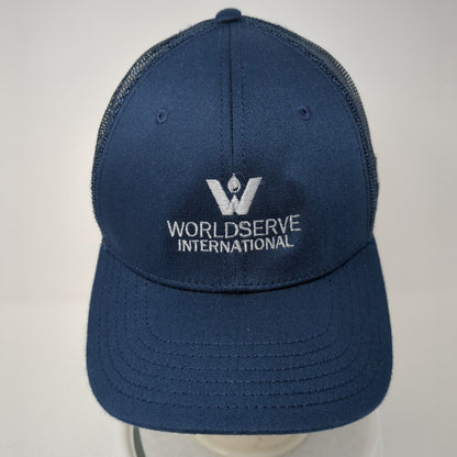 Worldserve International Snapback Trucker Hat Blue OS Adjustable Mesh Linksoul