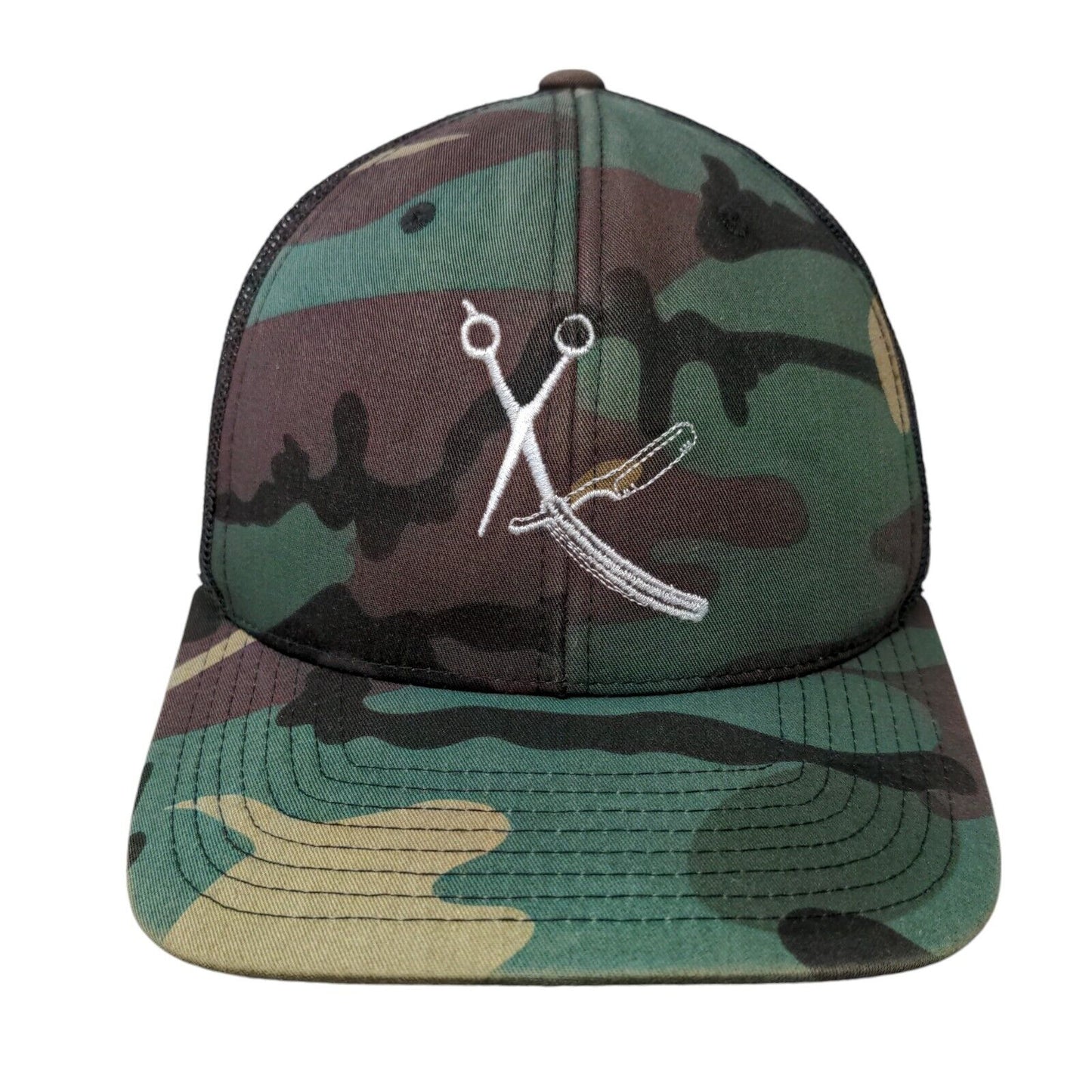 The Classics Yupoong Snapback Trucker Hat Camo One Size Embroidered