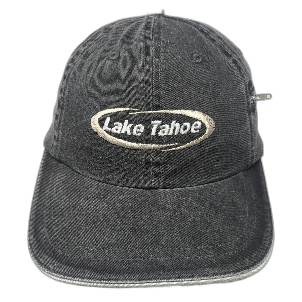 Ahead Baseball Cap Gray One Size Lake Tahoe Side Zipper Pocket Hat Slideback