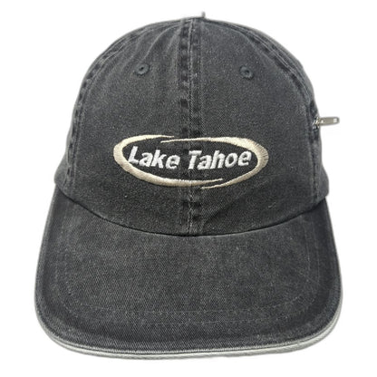 Ahead Baseball Cap Gray One Size Lake Tahoe Side Zipper Pocket Hat Slideback