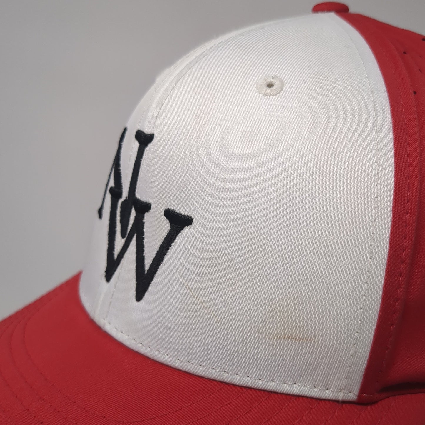 NW Fitted Hat Red XL Embroidered Laser Cut Vent Holes Richardson PTS 30