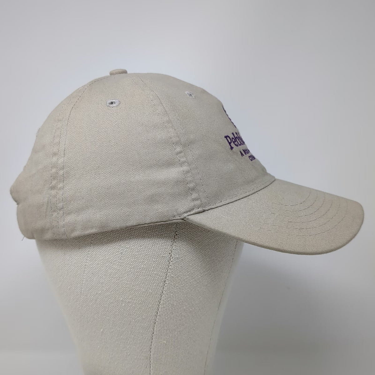 Apollo Baseball Cap Beige Purple One Size PebbleCreek Robson Resort Golf Hat
