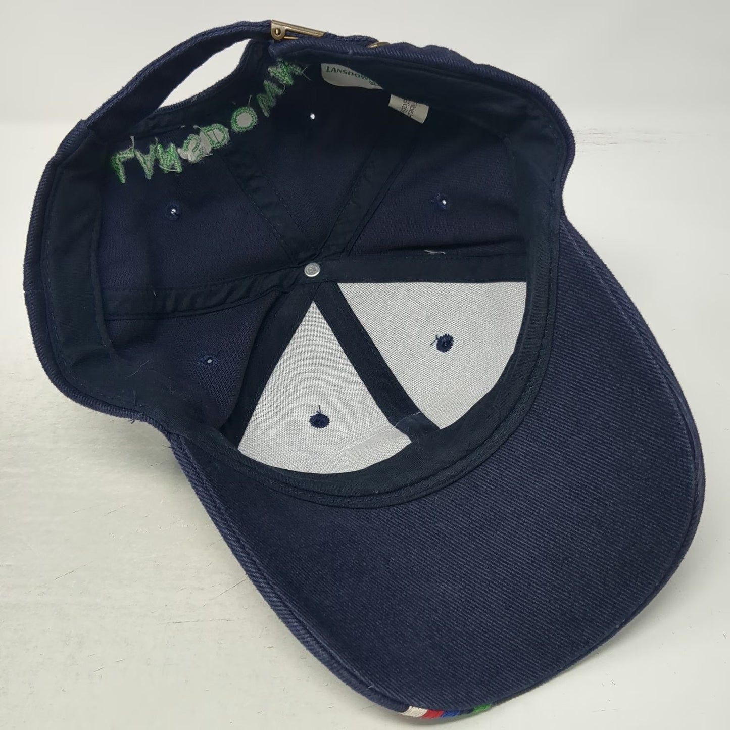 Lansdowne Baseball Cap Blue One Size Six Nations Rugby Patch Stripes Hat Cotton