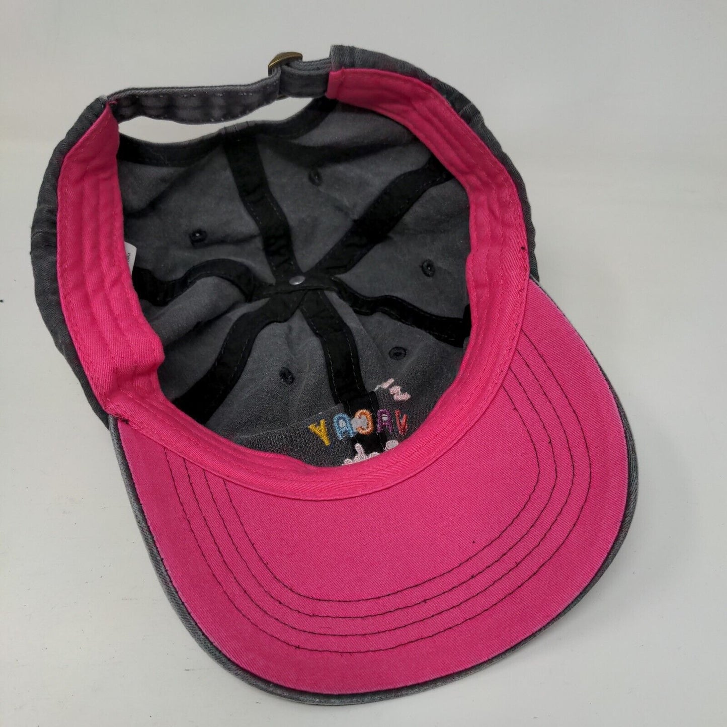 Vacay Babe Slideback Hat Black Gray OSFM Adjustable Embroidered Vented Holes