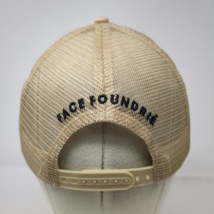 Foundrie Trucker Hat Beige OSFM Snapback I Really Like Your Face Mesh Graphic