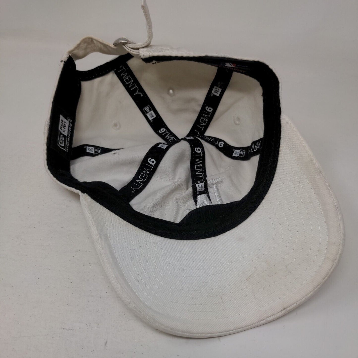 LA Dodgers Slideback Hat White Distressed New Era 9Twenty Emkbroidered Logo MLB