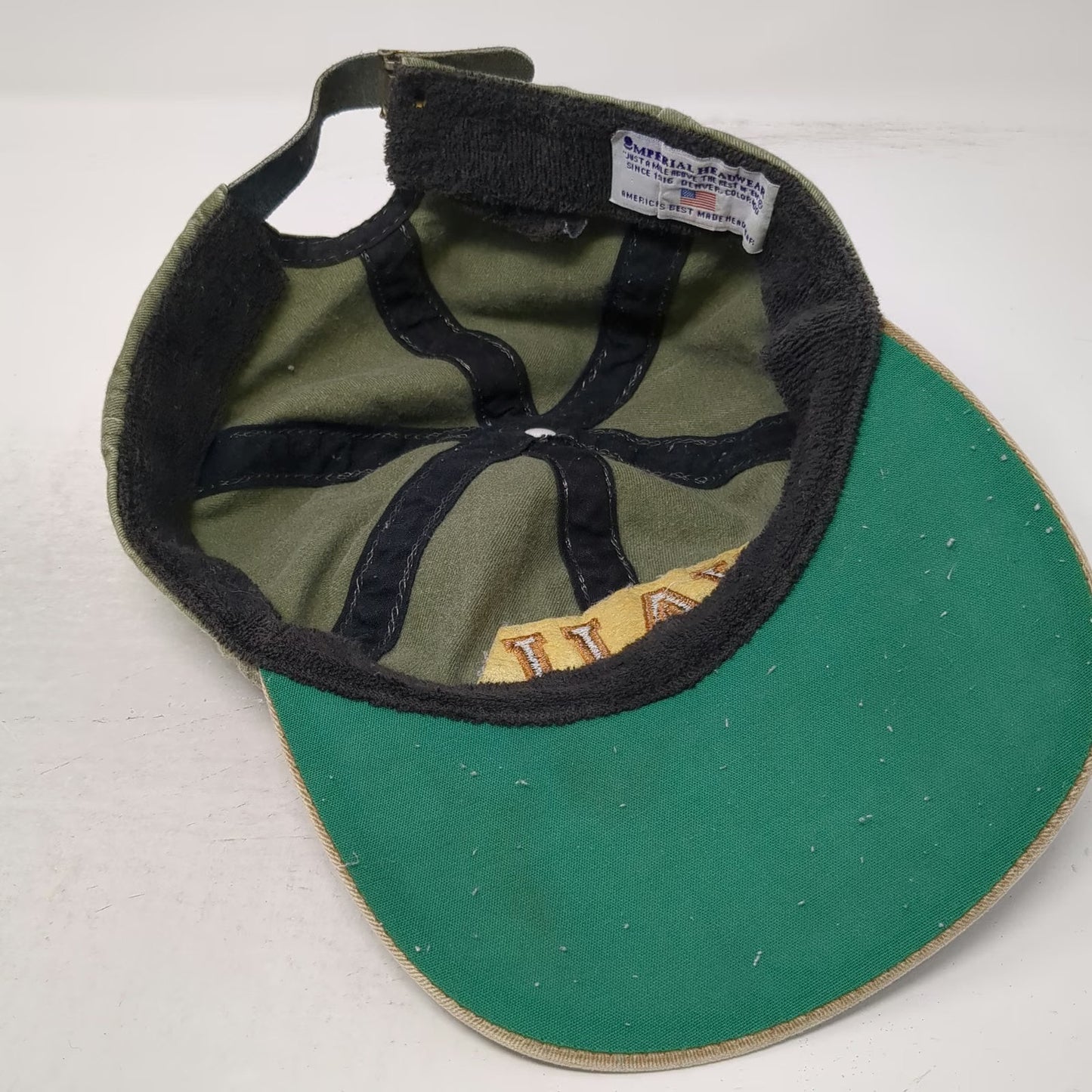 Imperial Baseball Cap Green Brown Gold One Size Vail Embroidered Hat Slideback