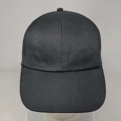 Unbranded Strapback Hat Black One Size Adjustable Blank 6 Panel Solid