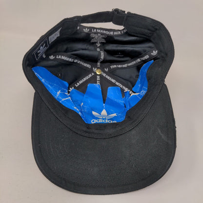 Adidas Trefoil Slideback Hat Black OSFM Embroidered Logo 3 Stripes