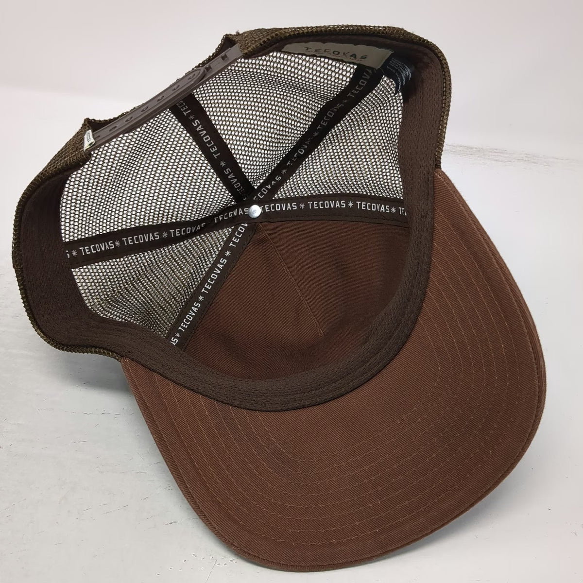 Tecovas Brown One Size Trucker Hat Mesh Snapback Hot Country Hits Logo Patch