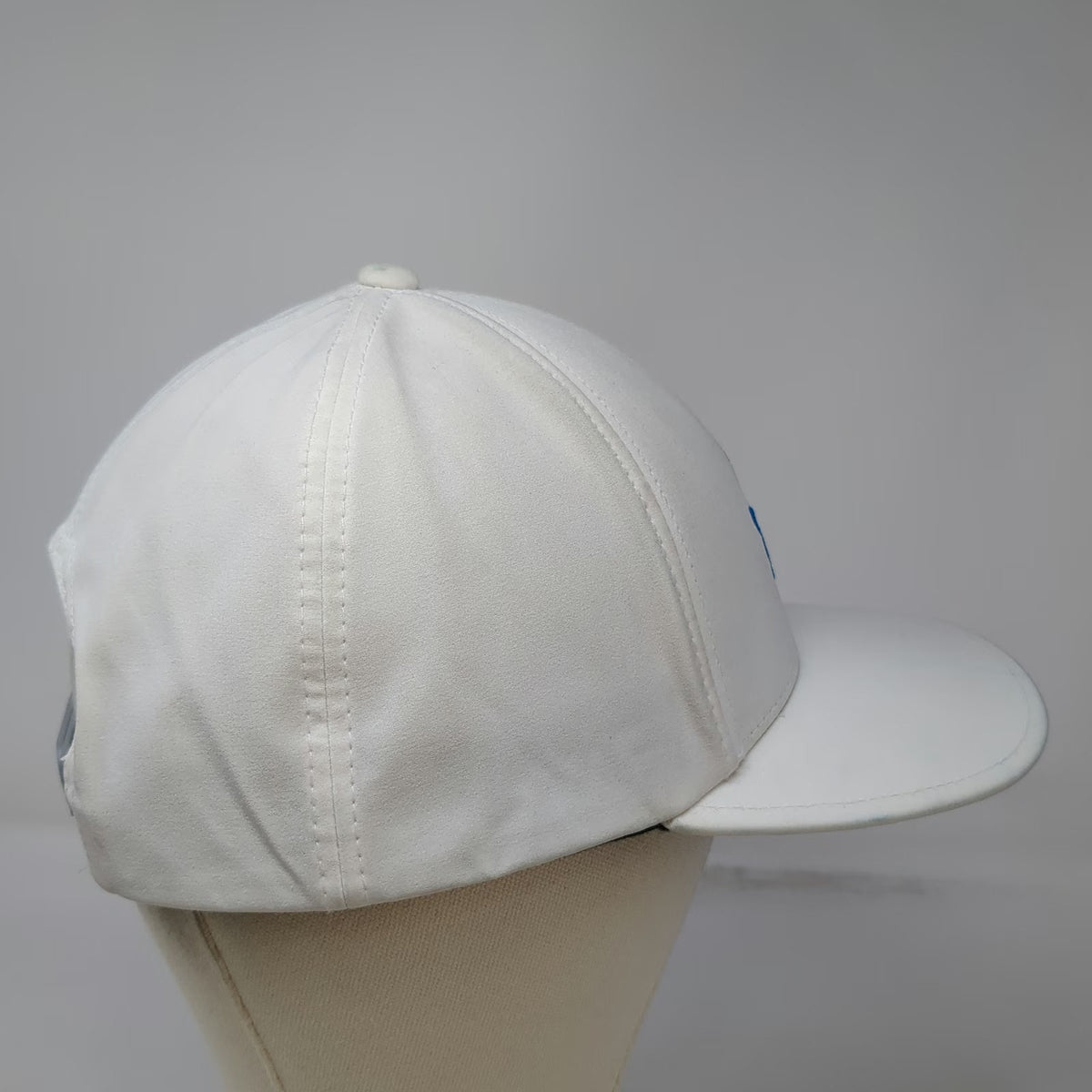 Swannies Snapback White One Size Hat Blue Swan Logo Performance Gray Strap