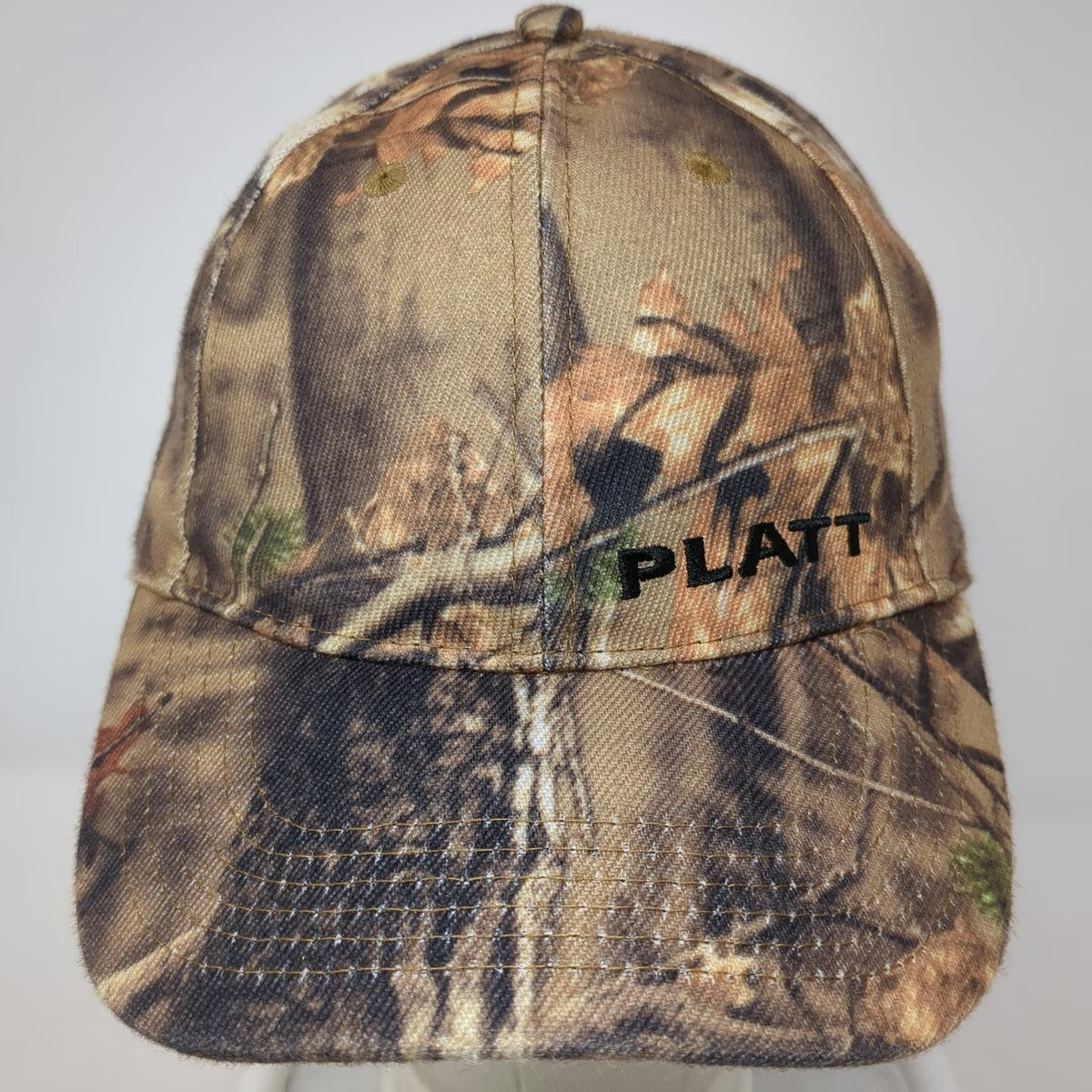 Brown Camo Platt Embroidered Baseball Cap One Size Hat Outdoor Work