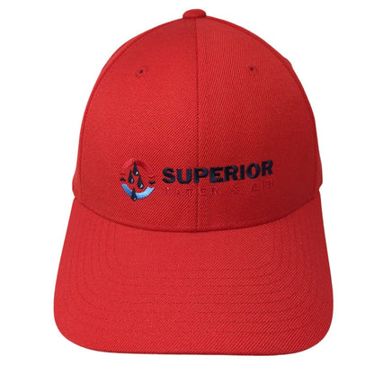 Superior Water & Air Snapback Hat Red One Size Lennox Yupoong 6 Panel