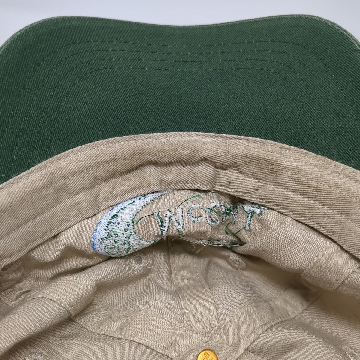 Otto McCall Air Baseball Cap Beige Green OSFM Embroidered Plane Mountains Hat