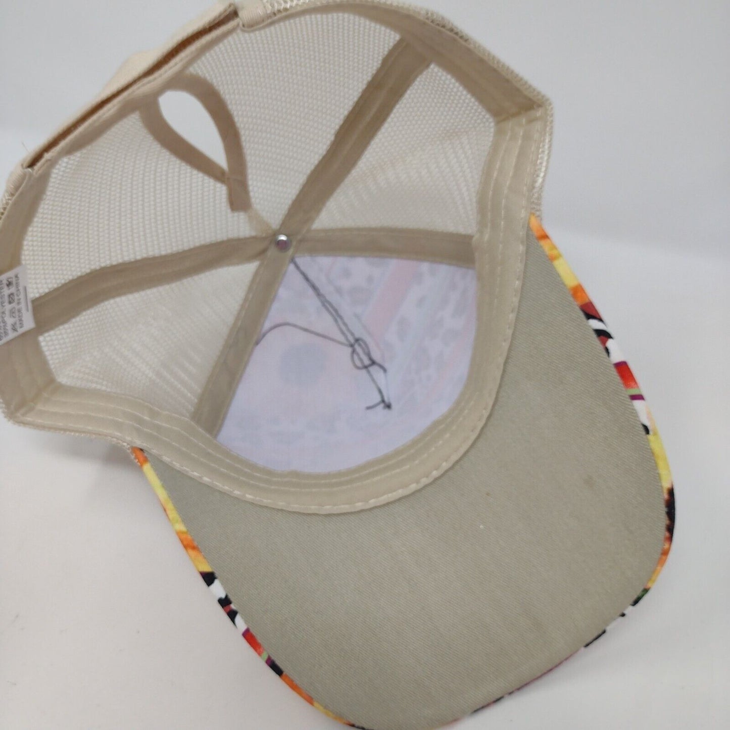 Sunflower Leopard Print Strapback Trucker Hat Multi OSFA Ponytail