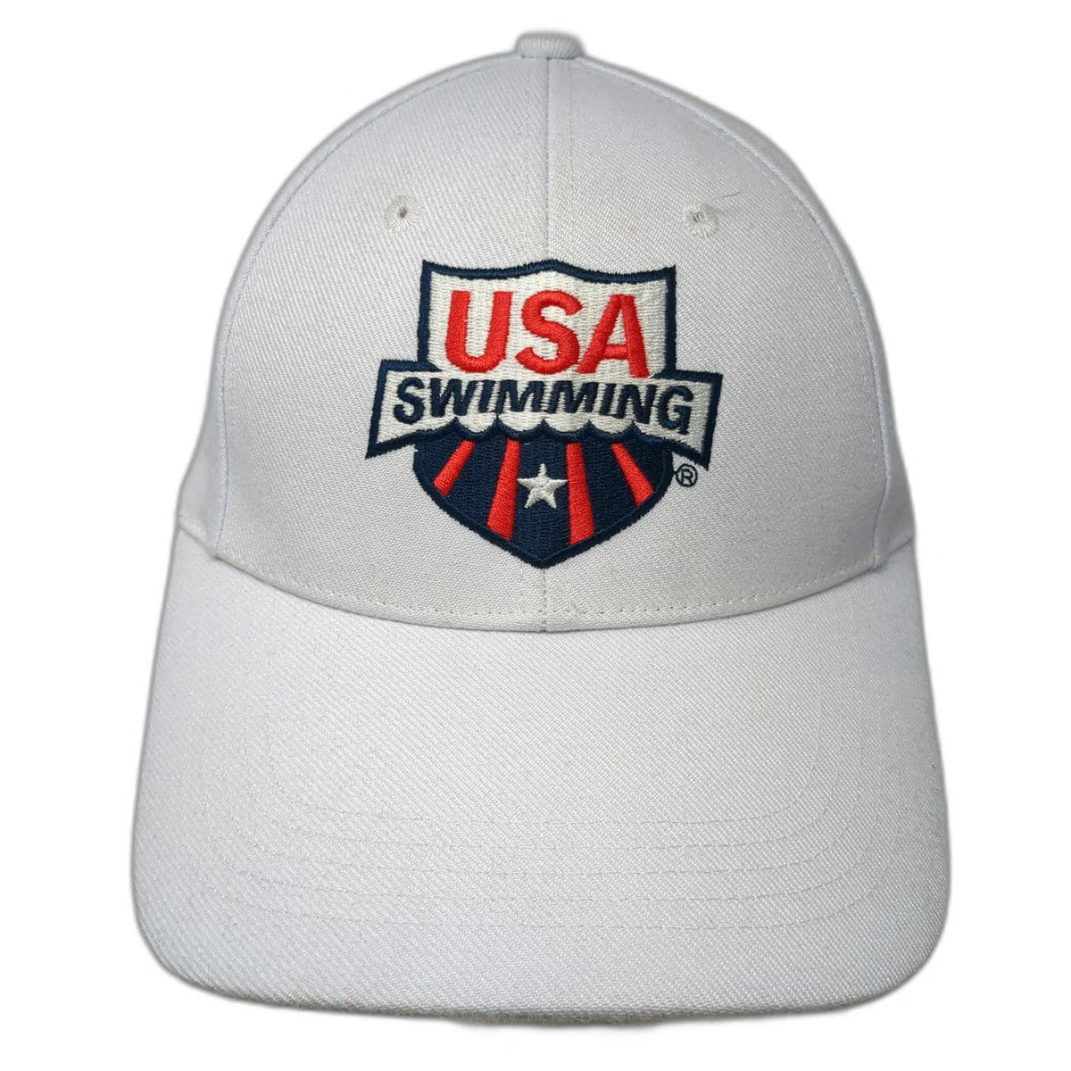 Sporti Baseball Cap White One Size USA Swimming Logo Adjustable Strapback Hat