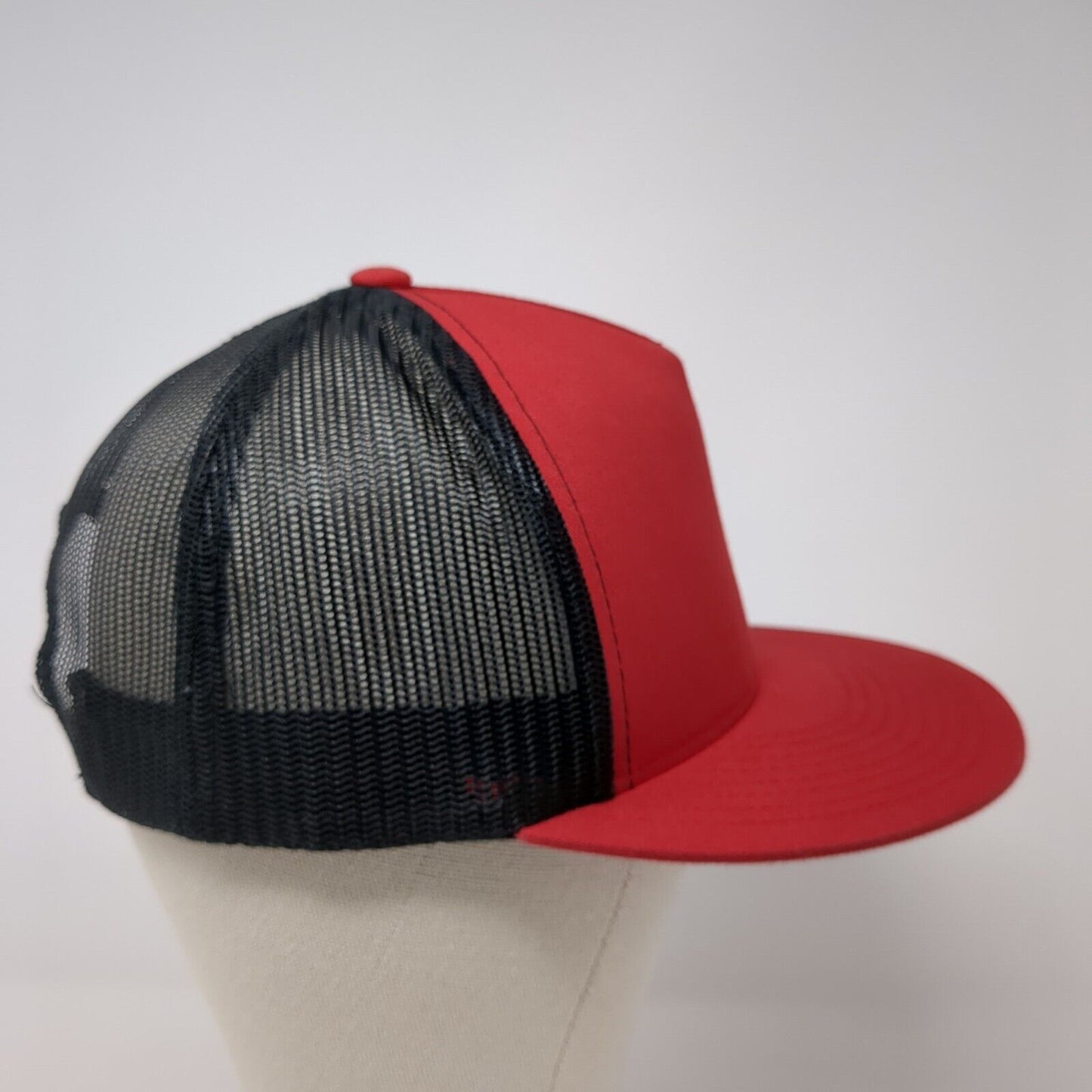 The Classics Yupoong Snapback Mesh Back Trucker Hat Red One Size Colorblock
