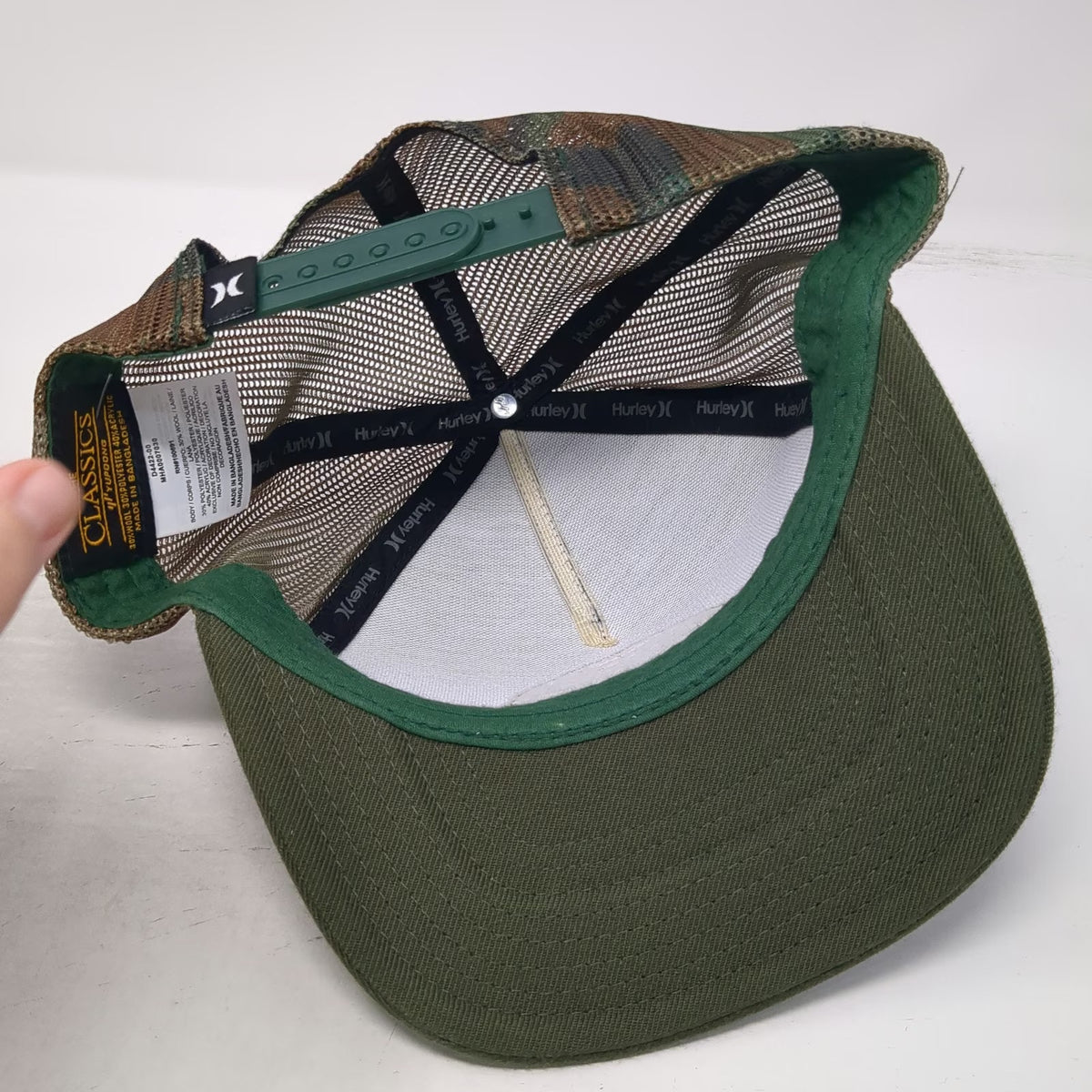 Hurley Hawaii Patch Trucker Hat Green Camo One Size Mesh Back Snapback Logo