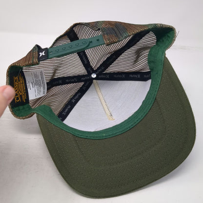 Hurley Hawaii Patch Trucker Hat Green Camo One Size Mesh Back Snapback Logo