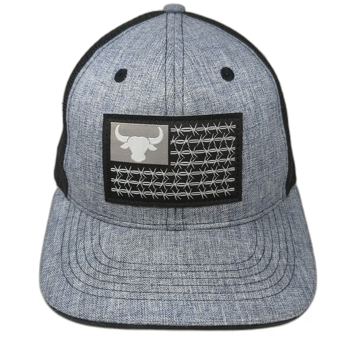 Arcadian Outfitters Trucker Hat Gray One Size Bull Barbed Wire Mesh Snapback