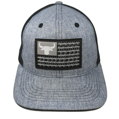 Arcadian Outfitters Trucker Hat Gray One Size Bull Barbed Wire Mesh Snapback