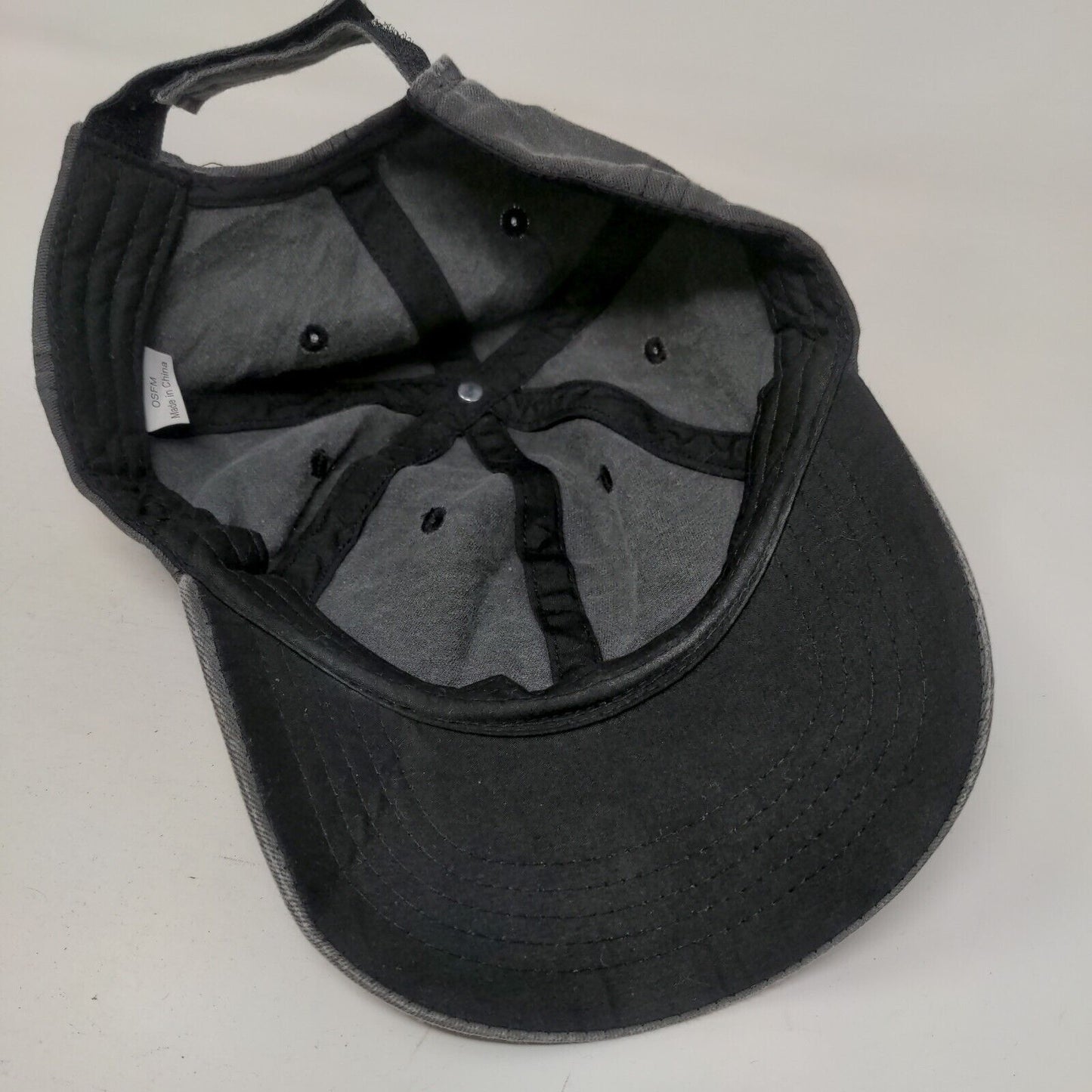 Unbranded Strapback Hat Gray OSFM Adjustable Solid 6 Panel Blank