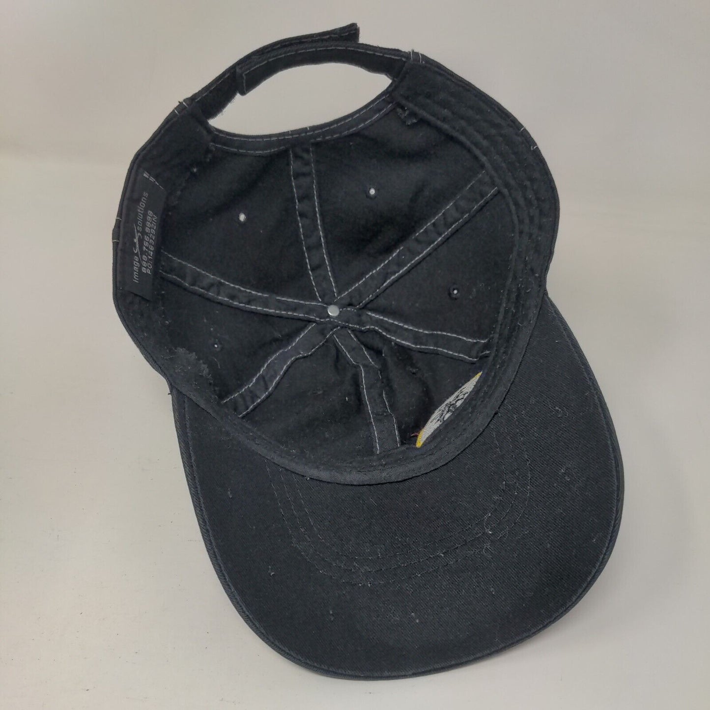 Palm Tree Strapback Hat Black One Size Adjustable Embroidered 6 Panel