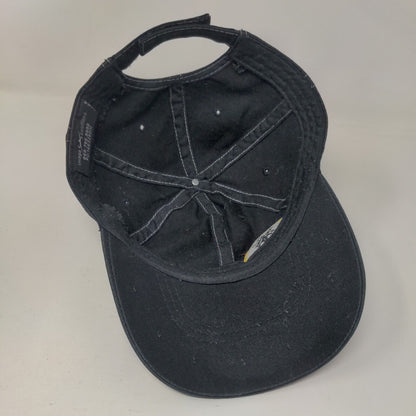 Palm Tree Strapback Hat Black One Size Adjustable Embroidered 6 Panel