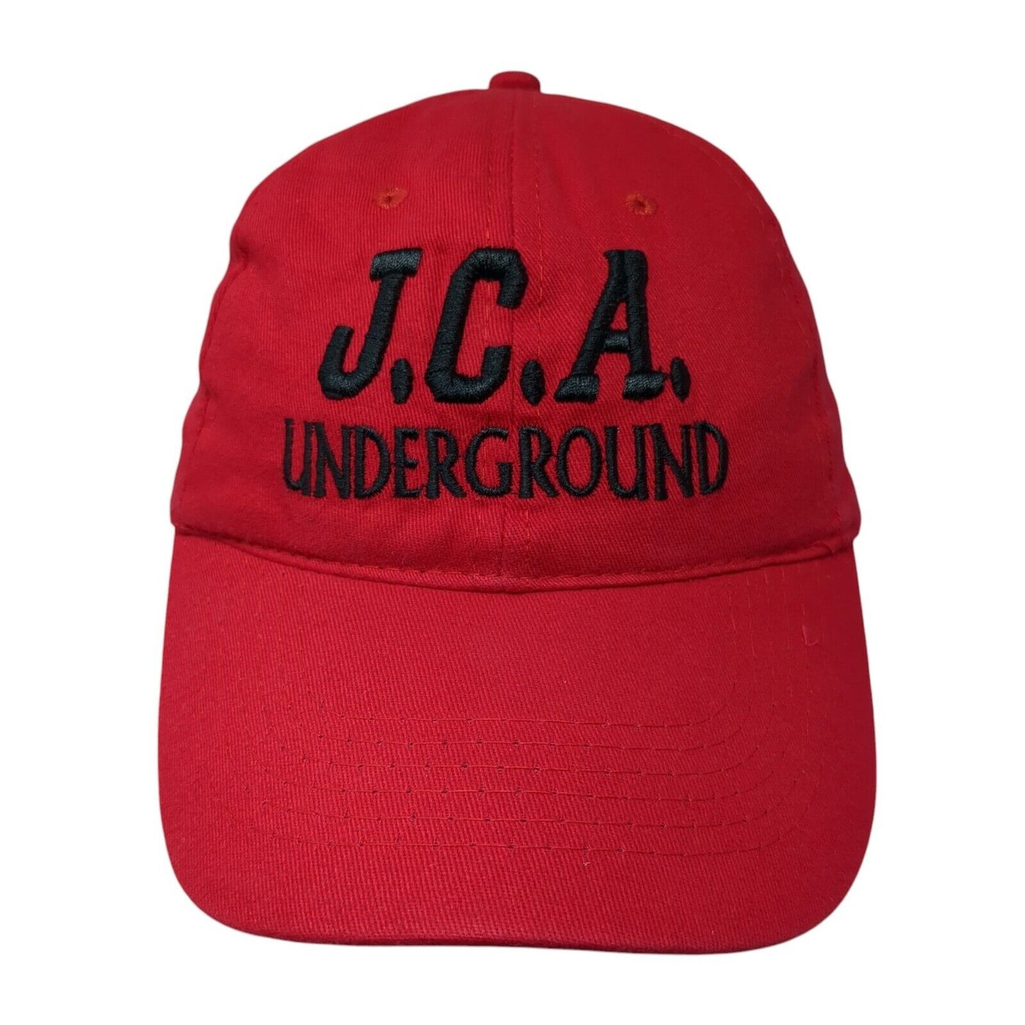 JCA Underground Strapback Hat Red One Size Adjustable Embroidered