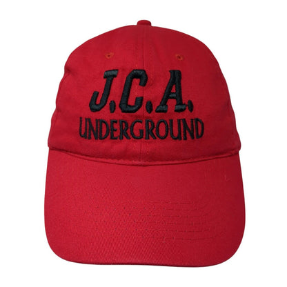 JCA Underground Strapback Hat Red One Size Adjustable Embroidered