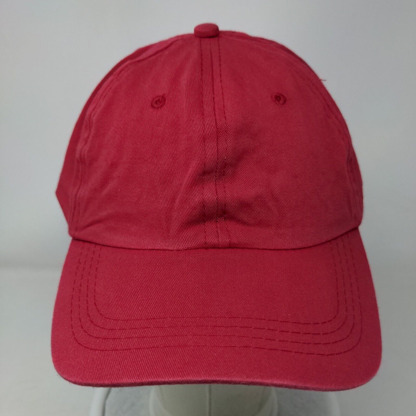 Unbranded Slideback Hat Red OSFA Adjustable Vented Holes 6 Panel Blank
