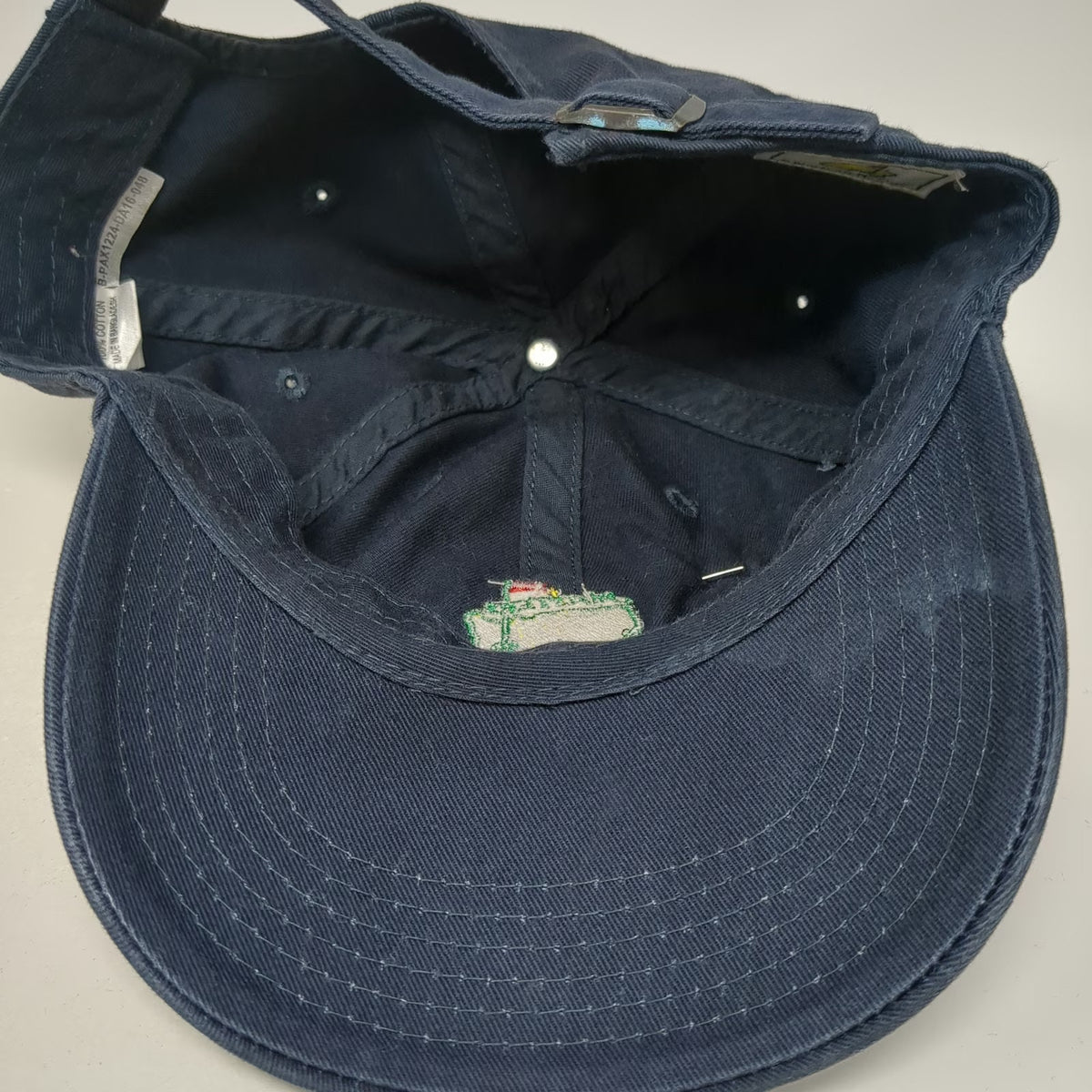 American Needle Baseball Cap Blue One Size Masters Embroidered Logo Pin Hat