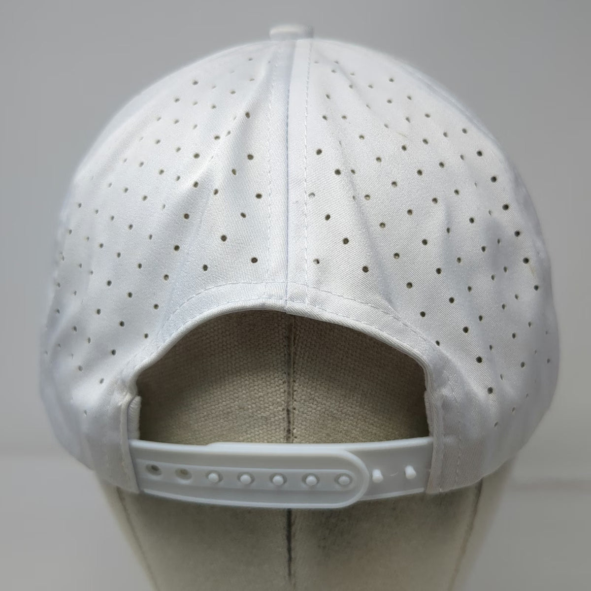 Waggle Trucker Hat White One Size Palm Tree Perforated Performance Snapback