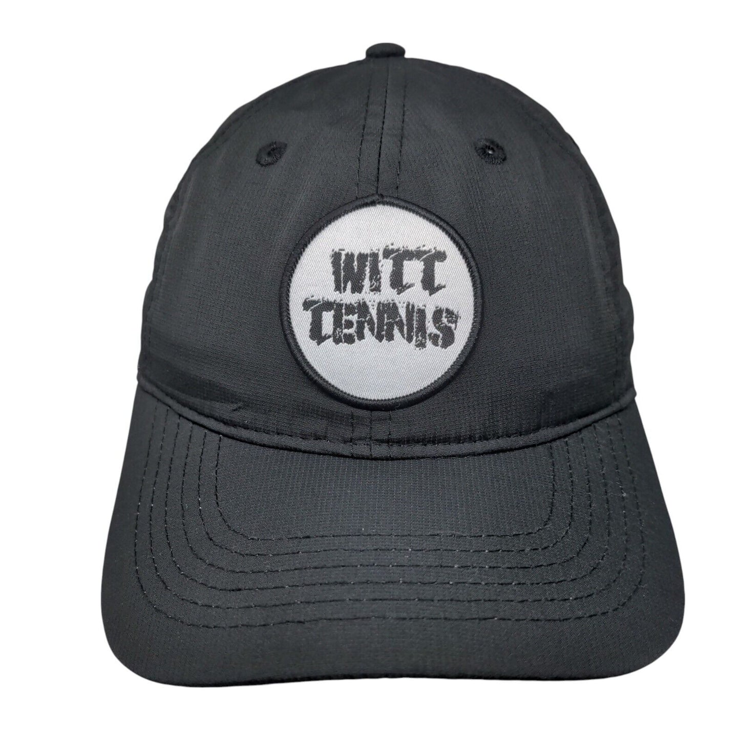 Witt Tennis Strapback Hat Black One Size Adjustable Vented Holes 6 Panel Adams