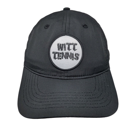 Witt Tennis Strapback Hat Black One Size Adjustable Vented Holes 6 Panel Adams