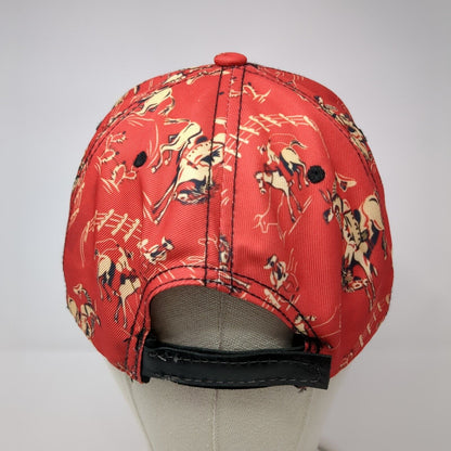 Rodeo Horse Strapback Hat Red One Size Adjustable Animal Print 6 Panel