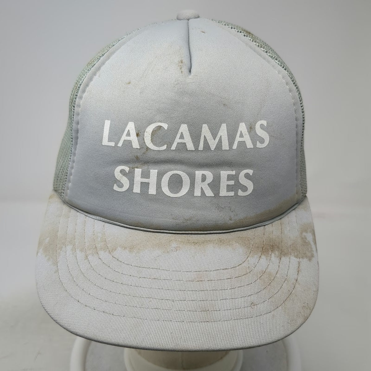 Yupoong Lacamas Shores Trucker Hat Gray One Size Mesh Back Snapback Polyester