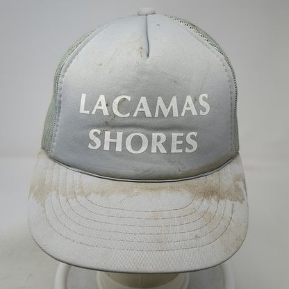 Yupoong Lacamas Shores Trucker Hat Gray One Size Mesh Back Snapback Polyester