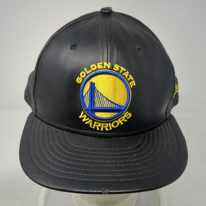New Era NBA Golden State Warriors Black 7 1/2 Hat Fitted Vegan Leather 59FIFTY