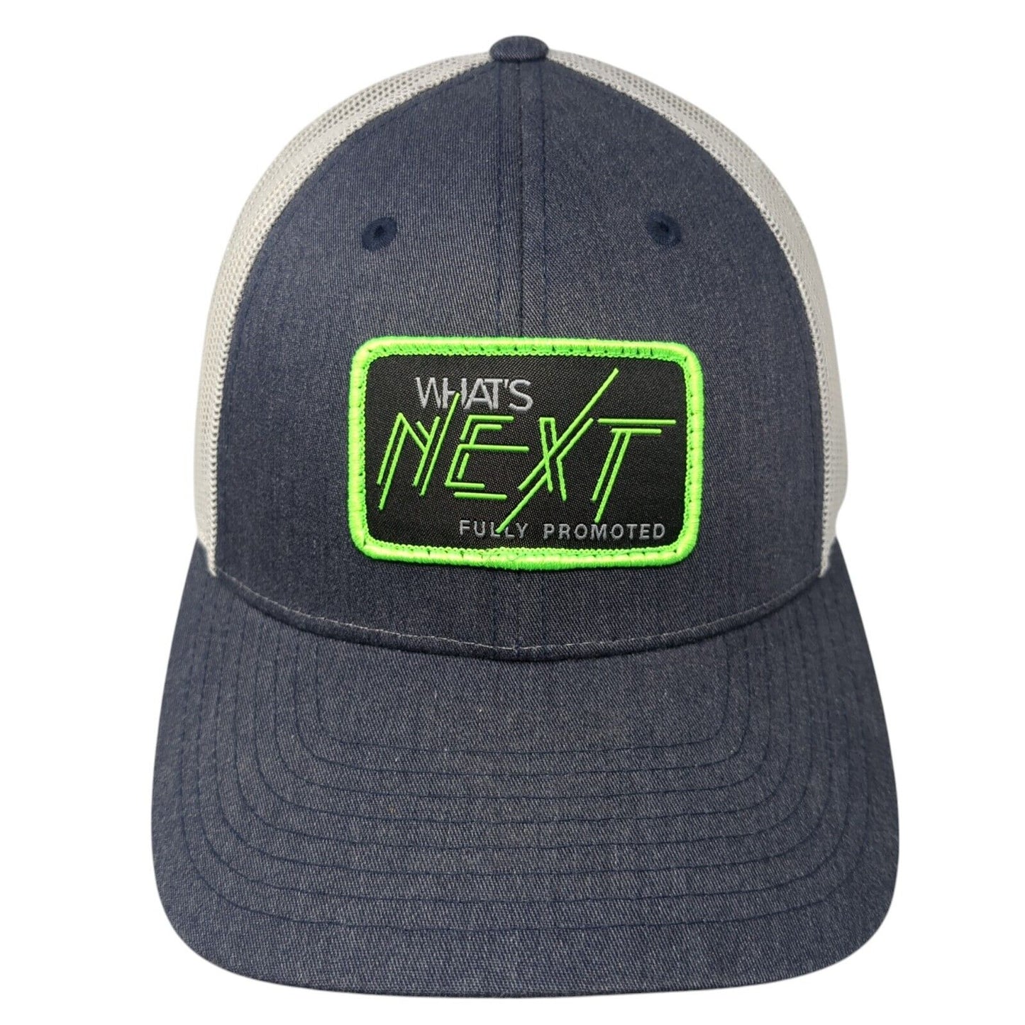 What's Next Fully Promoted Snapback Trucker Hat Blue M/L Mesh Back Richardson