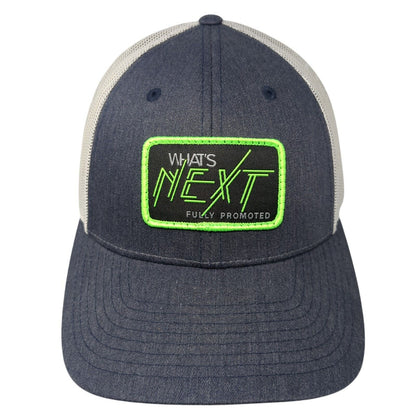 What's Next Fully Promoted Snapback Trucker Hat Blue M/L Mesh Back Richardson