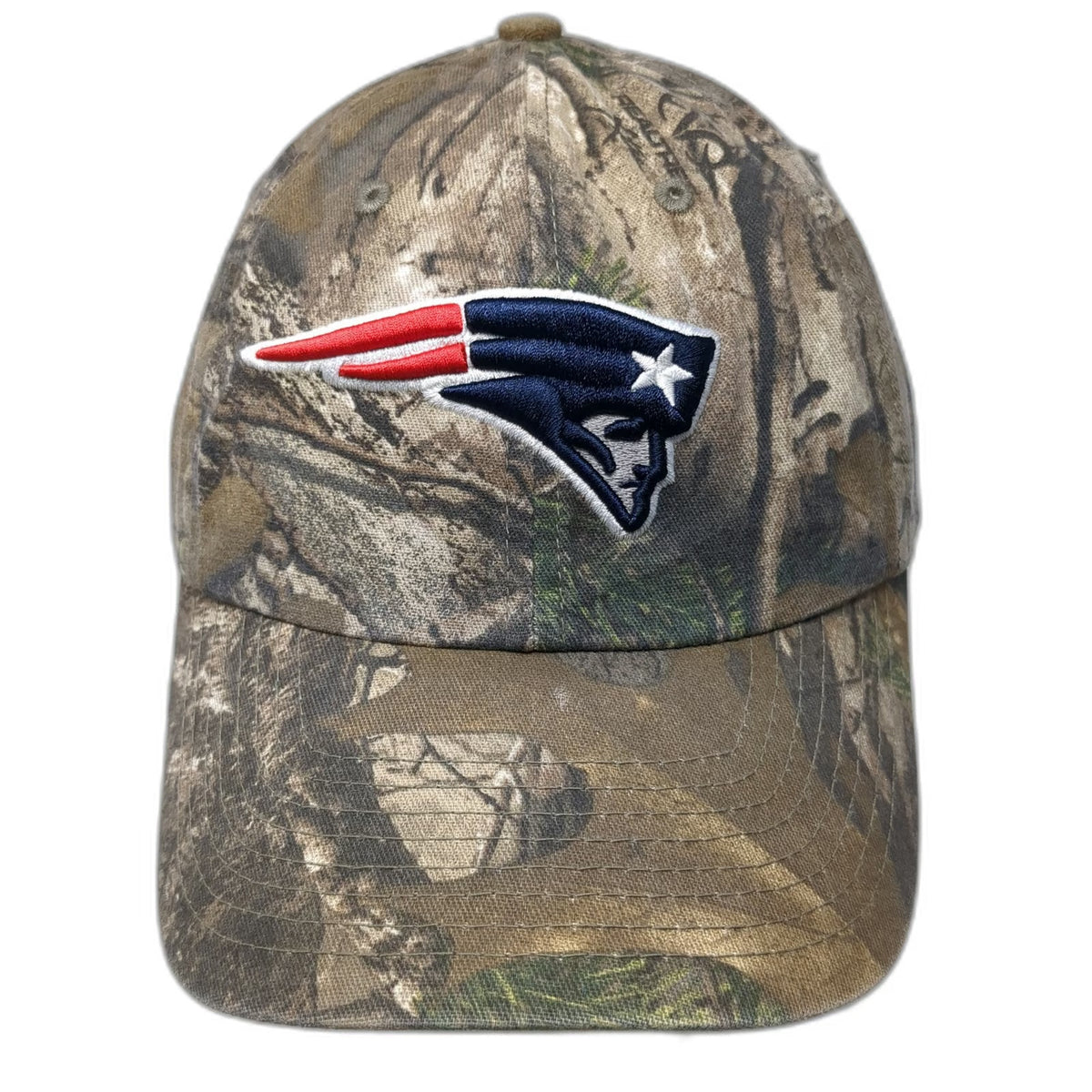 OTS NFL New England Patriots Baseball Cap Brown Camo One Size Slideback Hat Logo