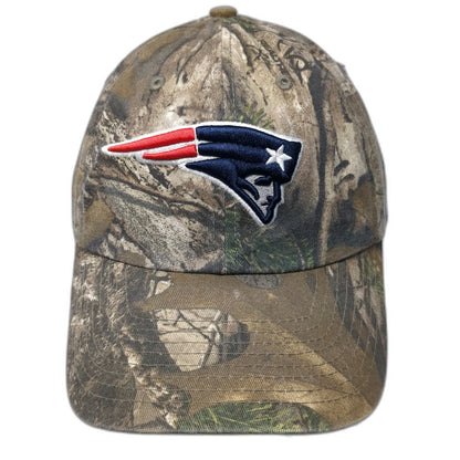 OTS NFL New England Patriots Baseball Cap Brown Camo One Size Slideback Hat Logo