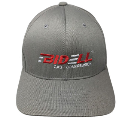 Flexfit Baseball Cap Gray XL Bidell Gas Compression Embroidered Corporate Hat