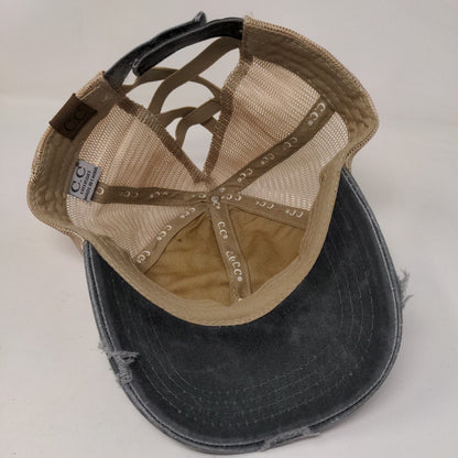 C.C Exclusives Strapback Trucker Hat Ponytail Multi One Size Mesh Back