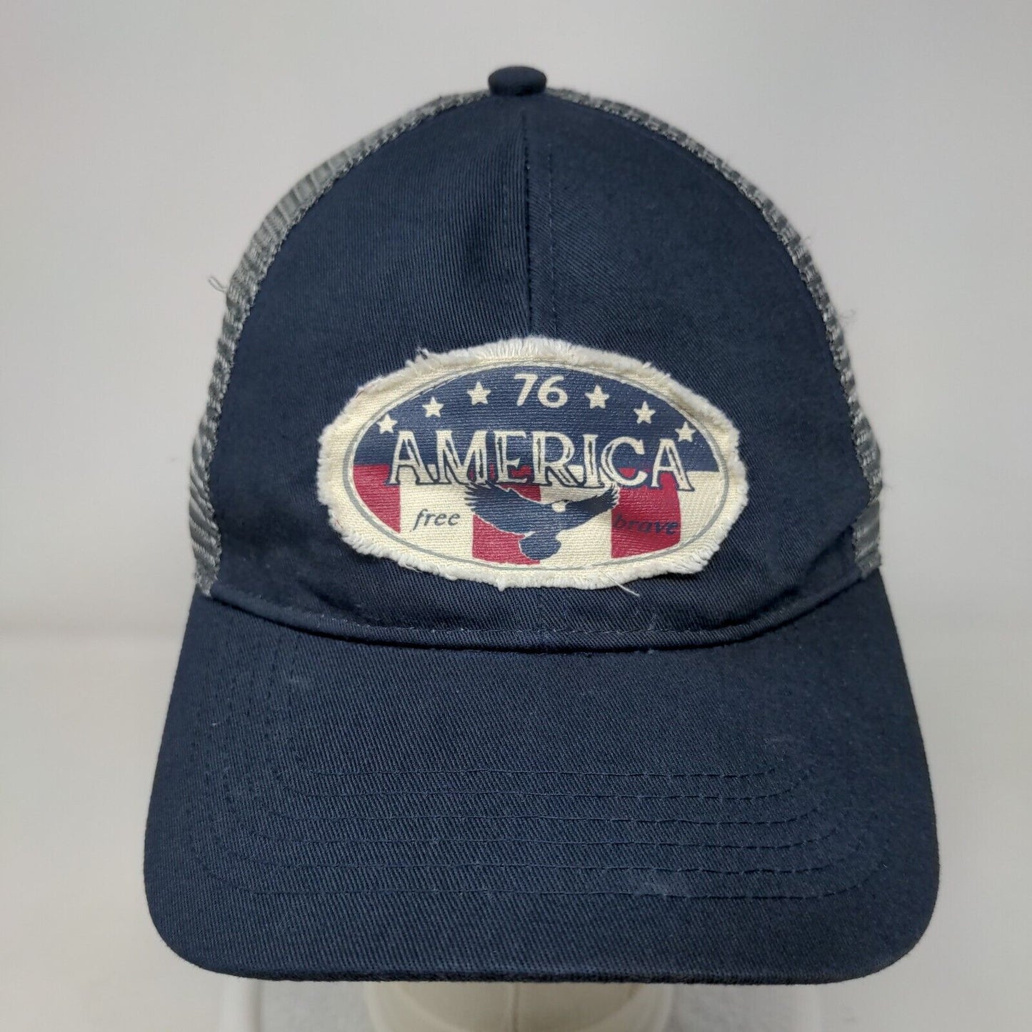 76 America Free Brave Snapback Mesh Back Trucker Hat Blue One Size