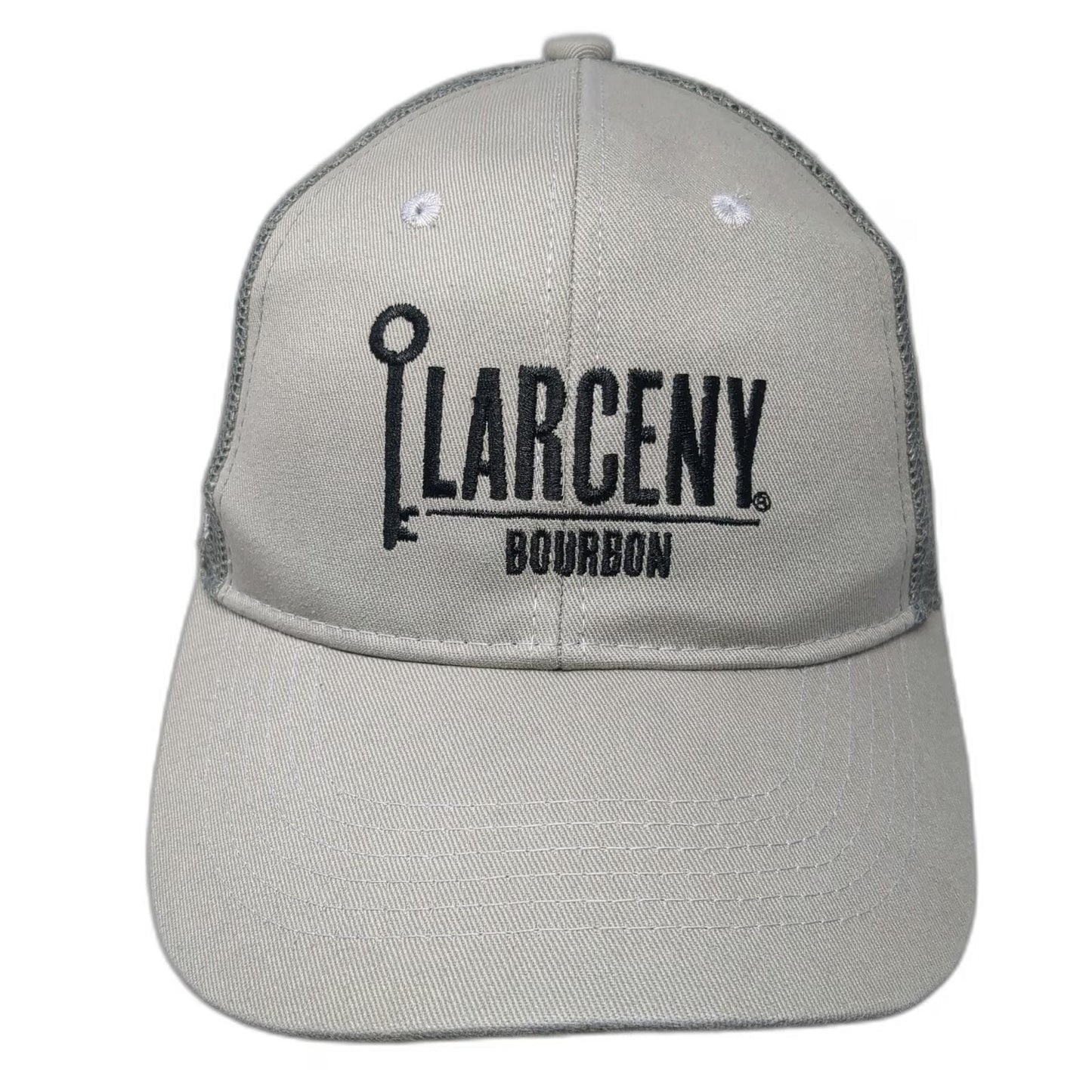 Larceny Bourbon Gray One Size Trucker Hat John E Fitzgerald Mesh Snapback Logo