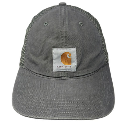 Carhartt Trucker Hat Gray One Size Mesh Back Snapback Logo Patch Workwear Canvas