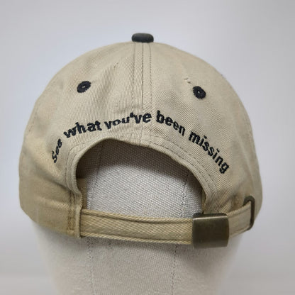 K-Products Baseball Cap Beige Black Bottom Line One Size Slideback Hat Slogan